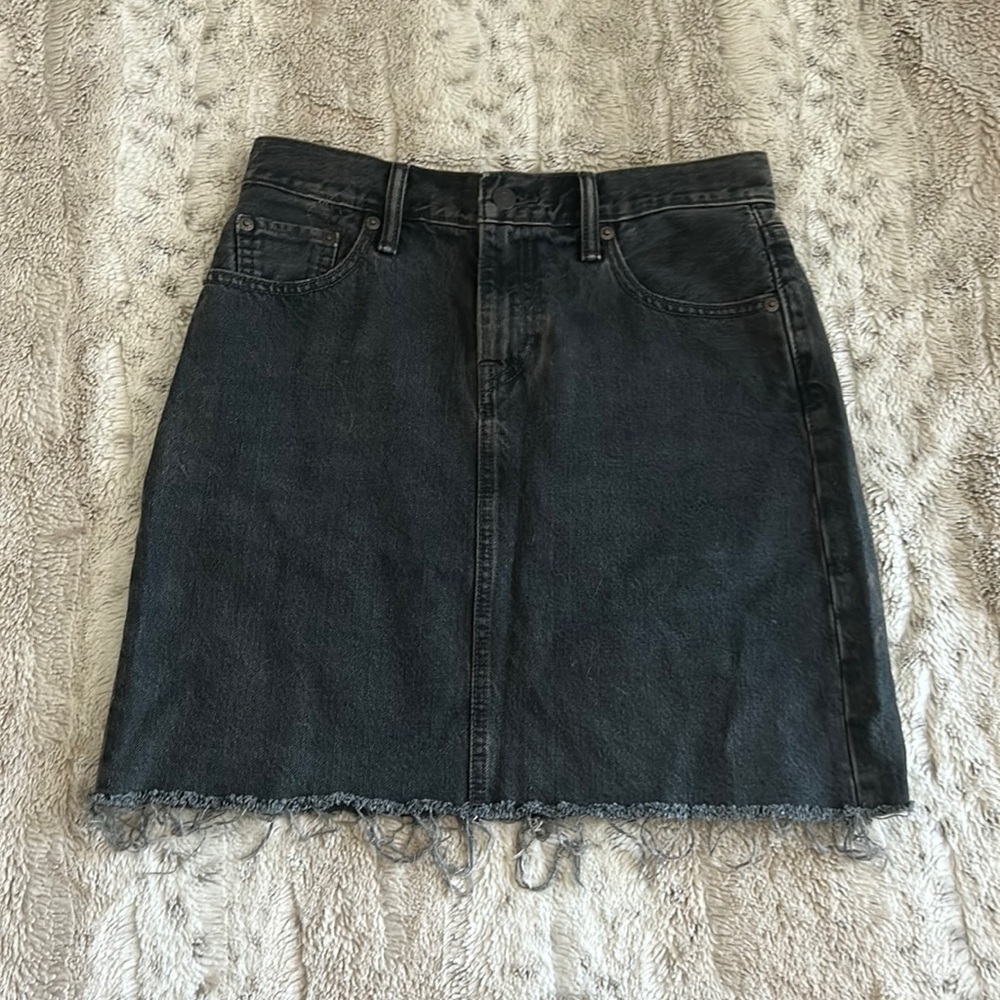 Black Denim Mini Skirt